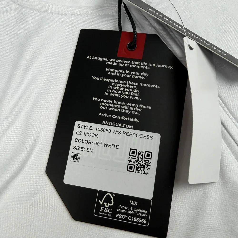 Antigua Indiana University Hoosiers Mens White Quarter Zip Mock Pullover‎ Small